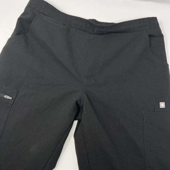 Figs Yola Skinny Scrub‎ Pants Womens Medium Cargo Black TW2000R *No Drawstring* - Picture 1 of 7